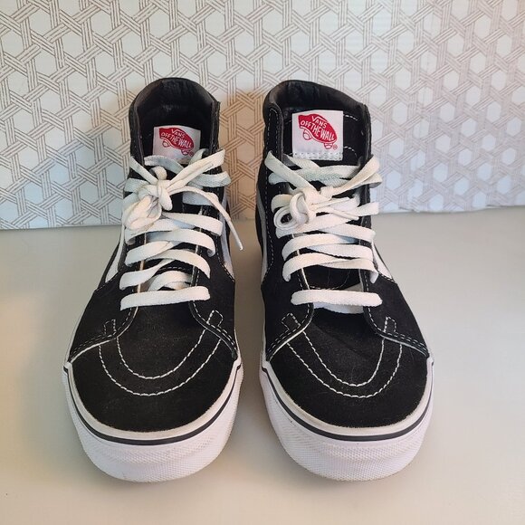 Black & White Vans Shoes Mens 6 Womens 7.5 Off The Wall - Picture 2 of 11